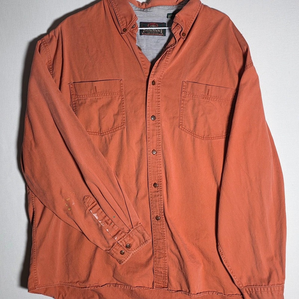 Vintage Greatland Apparel Burnt Orange Rust Utility Work Shirt Shacket XL